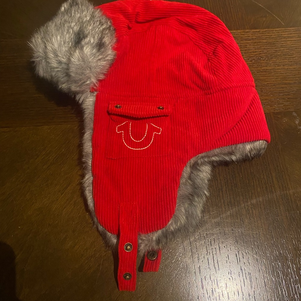Black Trapper Hats with Faux Fur Trim - Picture 4 of 5